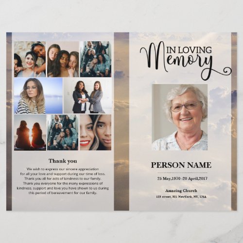 Sky Funeral Program template