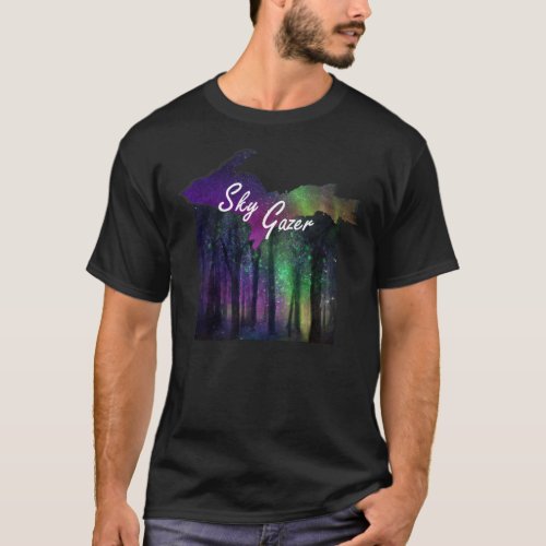 Sky Gazer Aurora Northern Lights T_shirt