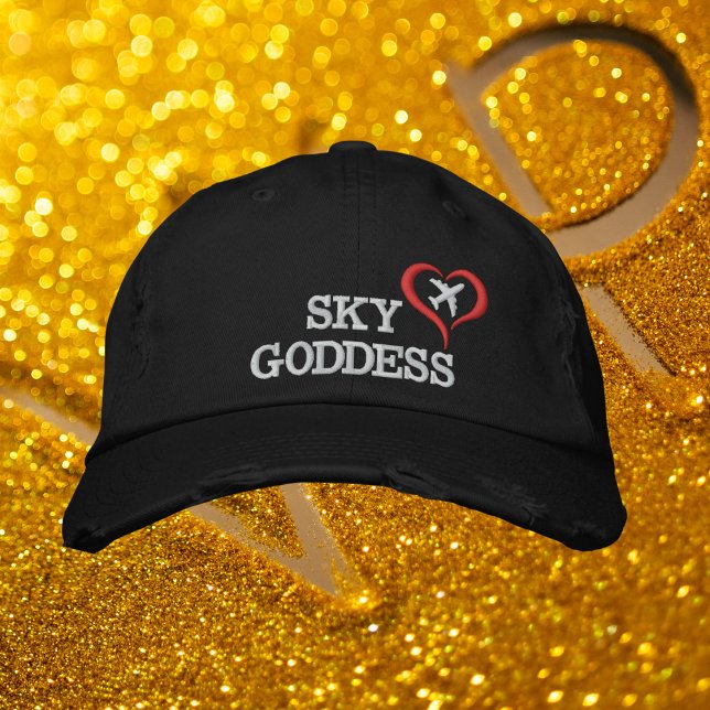 Sky Goddess Typography, Wanderlust, Personalized Embroidered Baseball Cap (Creator Uploaded)