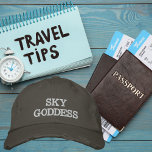 Sky Goddess Typography, Wanderlust, Simple Embroidered Baseball Cap<br><div class="desc">Sky Goddess Typography,  Wanderlust,  Simple Embroidered Baseball Cap.

Ignite your passion for adventure with our Wanderlust cap. This stylish cap features a  design that speaks to the heart of every travel enthusiast.

Copyright Soar In Style Designs.</div>