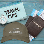Sky Goddess Typography, Wanderlust, Simple Embroidered Baseball Cap<br><div class="desc">Sky Goddess Typography,  Wanderlust,  Simple Embroidered Baseball Cap.

Ignite your passion for adventure with our Wanderlust cap. This stylish cap features a  design that speaks to the heart of every travel enthusiast.

Copyright Soar In Style Designs.</div>