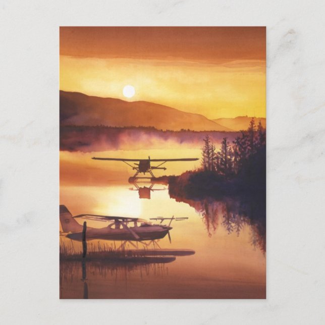 "Sky Harbor" Float Plane Watercolor Postcard (Front)