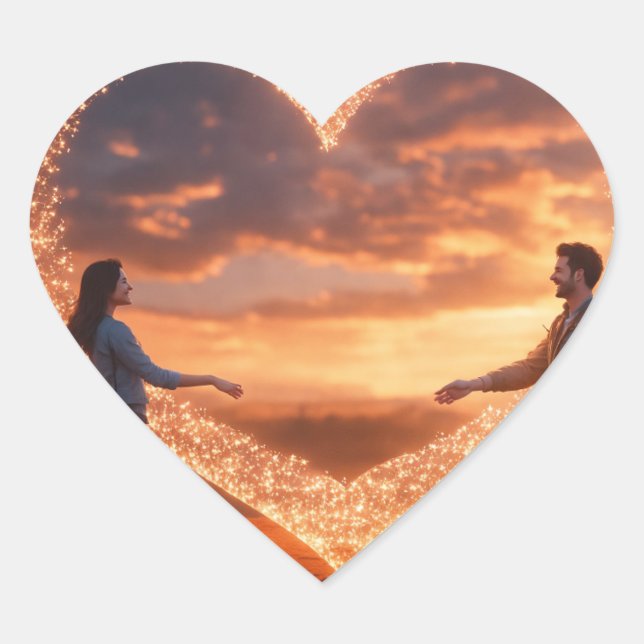 Sky heart  heart sticker (Front)