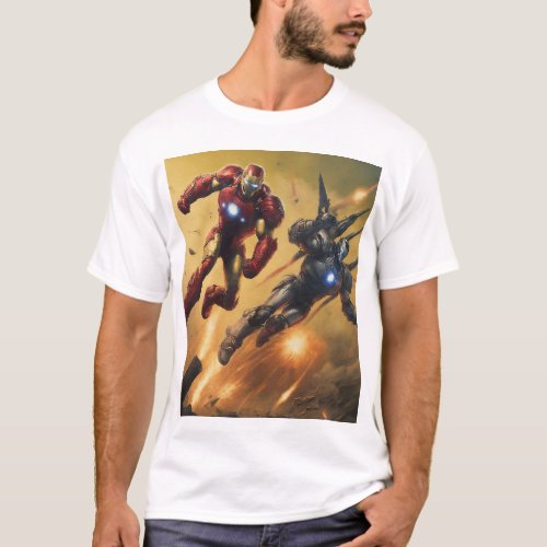 Sky Heroes Iron Man  War Machine T_Shirt