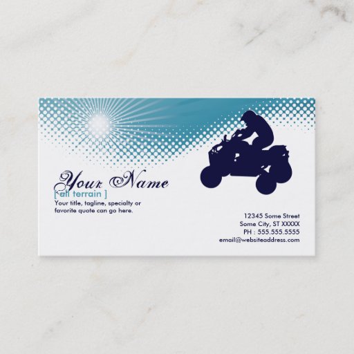 Customizable sky high atv business card template