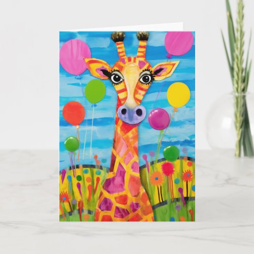 Sky_High Celebrations Giraffe Kids Birthday Card