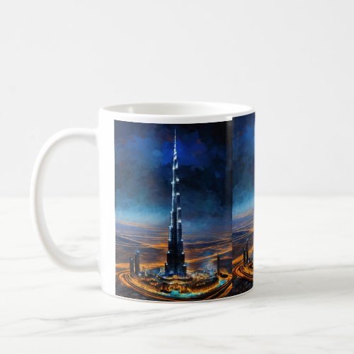 Sky High Exploring the Majesty of the Burj Khalif Coffee Mug