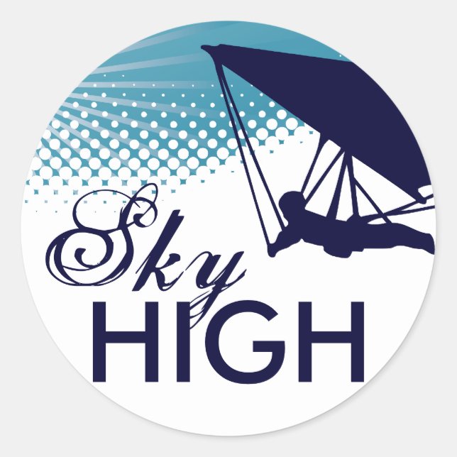 sky high hang gliding classic round sticker (Front)