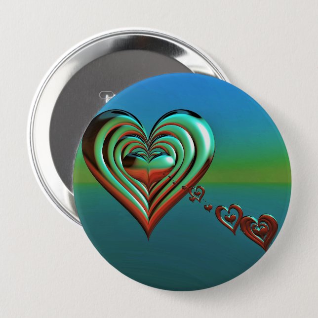 Sky High Hearts Button (Front & Back)