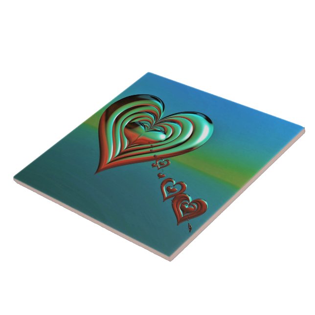 Sky High Hearts Ceramic Tile (Side)