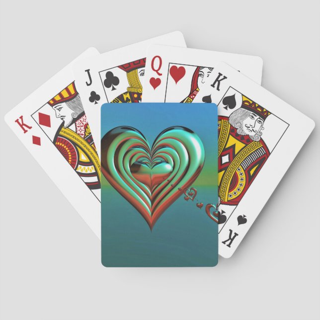 Sky High Hearts Poker Cards (Back)