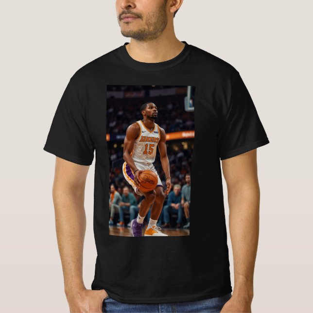 Sky High Hoops Basketball Player Silhouette Tshirt (Front)