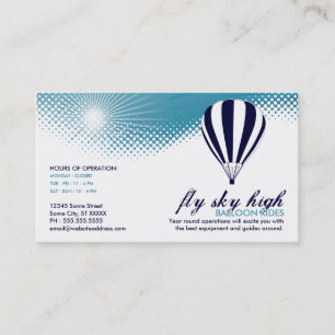 sky high hot air balloon business card