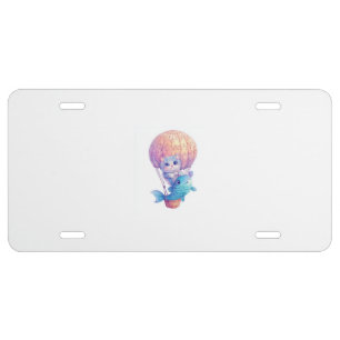Sky High Kitty � Cute Whimsical Cat Adventure License Plate
