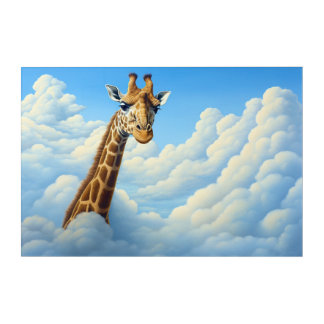 Sky-High Safari: A Surreal Giraffe Adventure Acrylic Print