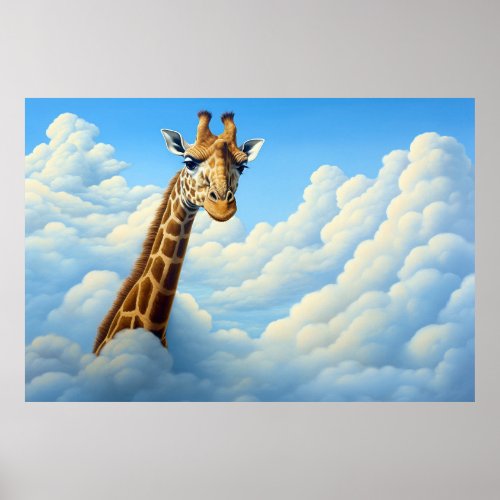 Sky_High Safari A Surreal Giraffe Adventure Poster
