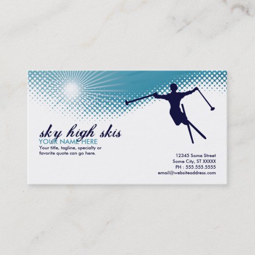 sky high skis business card