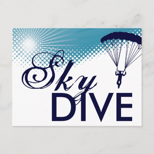 sky high skydiving postcard