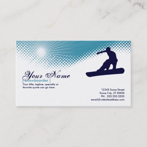 sky high snowboarder business card templates