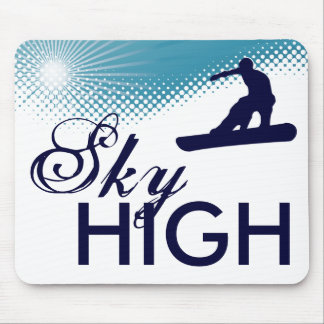 sky high snowboarding mouse pad