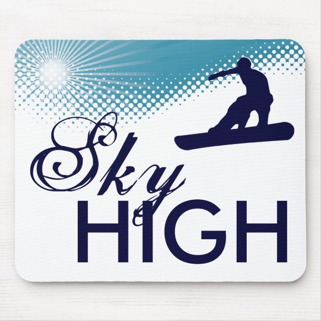 sky high snowboarding mouse pad (Front)