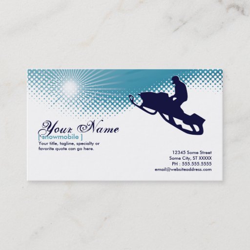 Customizable sky high snowmobile business card template