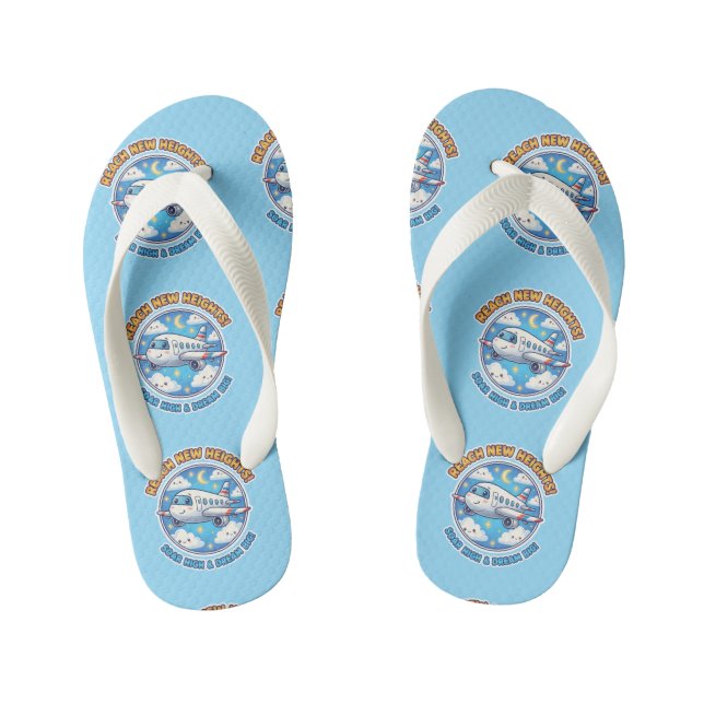 "Sky High Voyager" Pilot-In-Training Kid's Flip Flops (Footbed)