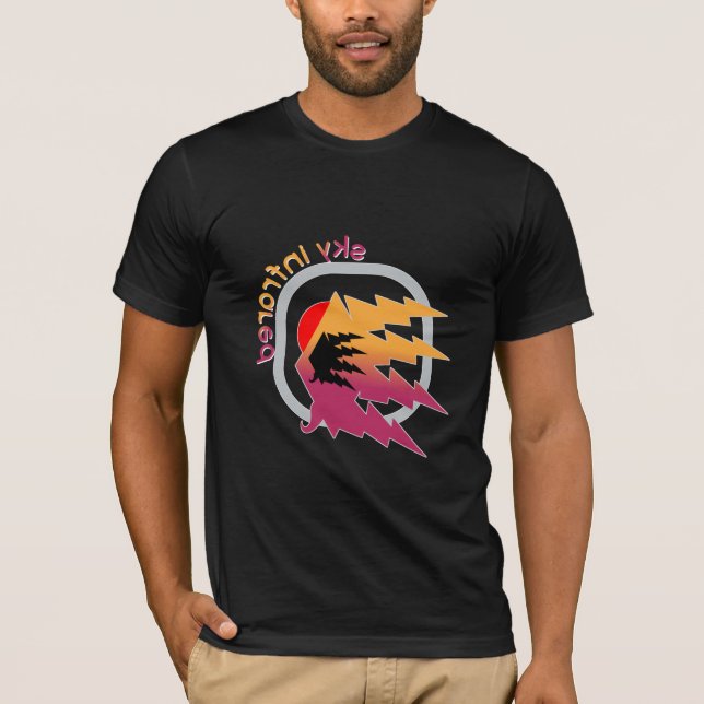 Sky Interior Lightning Burst Design – Retro Gradie T-Shirt (Front)