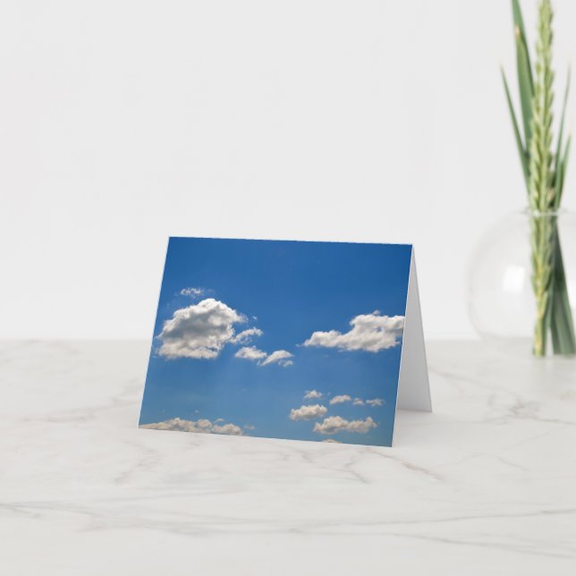 Sky is blue and white clouds are passing by   card (Front)