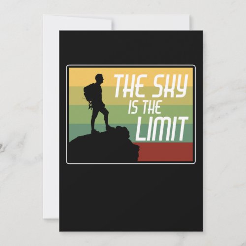 Sky Is Limit Mountain Climber Rock Climbing Lover Invitation