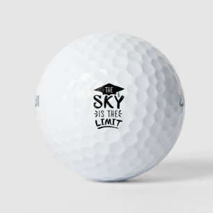 Sky is the Limit Clever Graduation Captions Cute Golf Balls