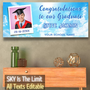 Sky Is The Limit Congrats Photo Graduation Party Banner