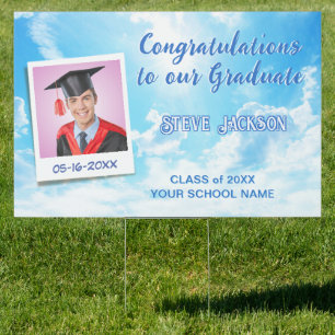 Sky Is The Limit Congrats Photo Graduation Party Sign