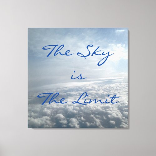 Sky is The Limit Plane View Heavenly Clouds Canvas