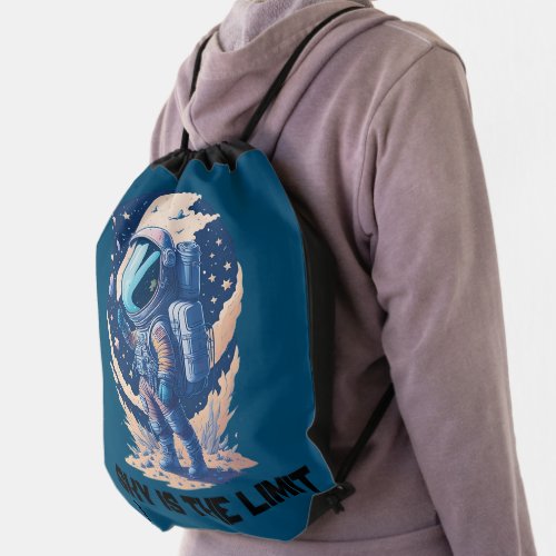 Sky is the Limit with Astronaut Drawstring Bag