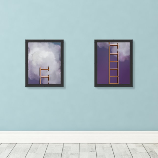Sky Ladder Wall Art Sets (Wood Floor)