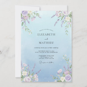 Sky Lilac Vine Wedding Invitation