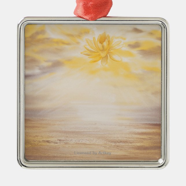 Sky Lotus Metal Ornament (Front)