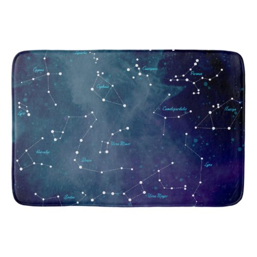 Sky Map Constellations Astronomy Bath Mat