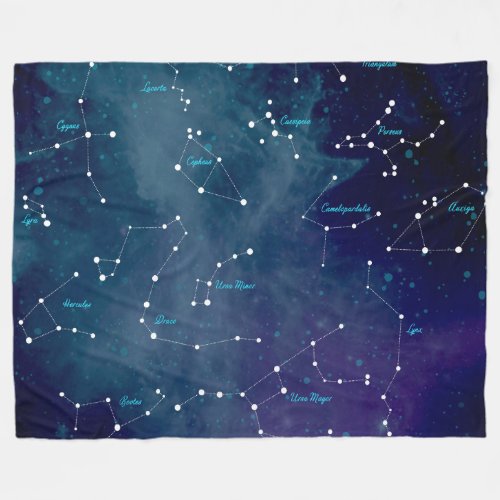 Sky Map Constellations Astronomy Fleece Blanket