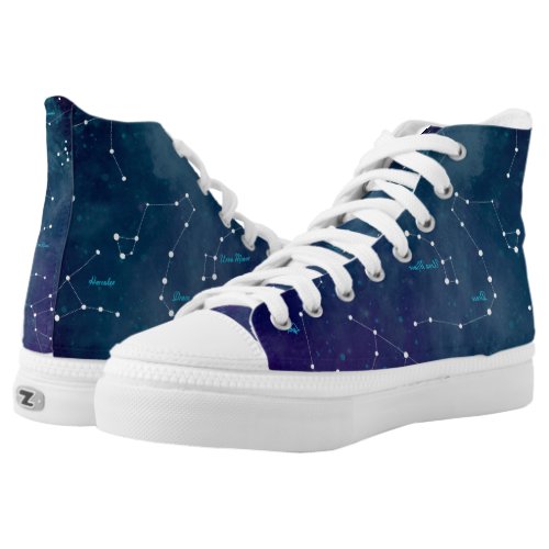 Sky Map Constellations Astronomy High_Top Sneakers