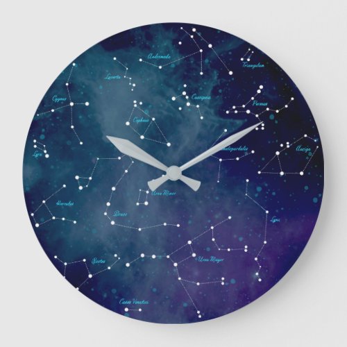 Sky Map Constellations Astronomy Large Clock