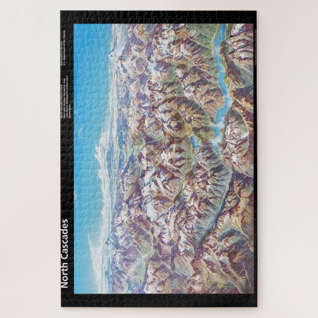 Sky Map of North Cascade National Park Labeled Jigsaw Puzzle (Vertical)