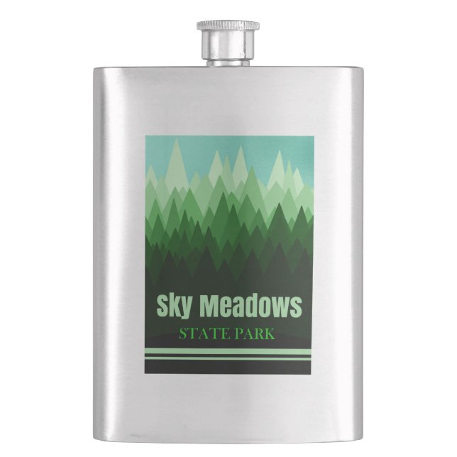 Sky Meadows State Park Virginia Forest Flask (Front)