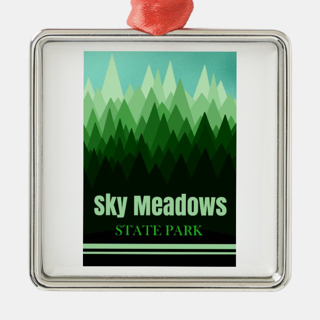 Sky Meadows State Park Virginia Forest Metal Ornament (Front)