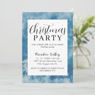 Sky Modern Dusty Blue Snowflake Invitation
