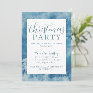 Sky Modern Dusty Blue Snowflake  Invitation
