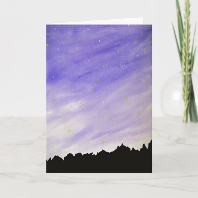 Sky Mountain Night Background Card (Front)