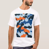 Navy Blue & Orange Adults, Sports Jersey Design T-Shirt