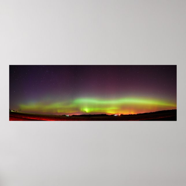 Sky of Light Northern Lights Panorama Poster (Front)